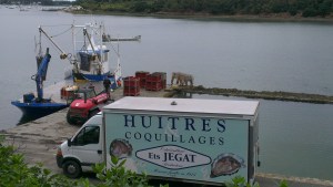 Offloading the afternoon's catch of oysters